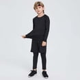thumbnail image 1 of Boys Compression Workout Shirt Athletic Performance Top for Basketball Football Training Fitness Base Layer Warm Up Wear Youth Sports Apparel, 1 of 4