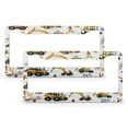 thumbnail image 1 of Boys Construction Machine And Trucks License Plate Frames 2 Pack Cartoon Car Auto Decorative Frames Cars Protector Cover Holder for Women Men Quality Aluminum License Plate Frame, 1 of 6