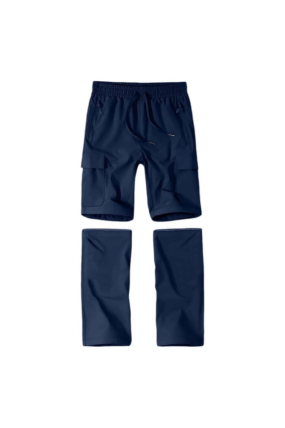 Boys Convertible Cargo Pants Waterproof Hiking Trousers 2 in 1 Detachable Leg Shorts for 3-11 Years, Quick Dry Outdoor Adventure Pants for Camping Travel