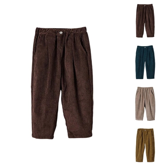 Boys Corduroy Casual Pants with Straight Leg Design for Everyday Play and Outdoor Activities - Comfortable Soft Fabric Ideal for School and Weekend Wear Trendy Boys Pants