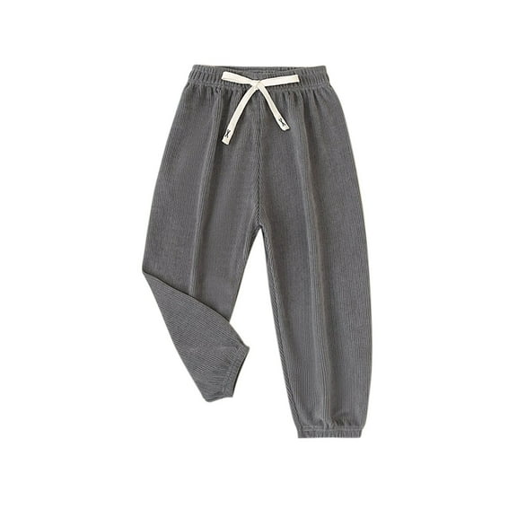 Boys Corduroy Pants Cargo Sweatpants Solid Elastic Drawstring Waist Casual Long Trousers Children's Casual Solid Color Sports Pants Corduroy Pants For Boys And Girls Pants Straps Pants
