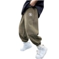 thumbnail image 1 of AIEOTT Boys' Corduroy Pants Elastic Bottom Sweatpants Drawstring Elastic Waist Jogger Pants with 3- Pockets Soft Knitted Active Pants, 1 of 6