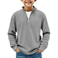 thumbnail image 1 of Boys Corduroy Quarter Zip Pullover Sweater Long Sleeve Collared Ribbed Casual Fall Fashion Top, 1 of 7