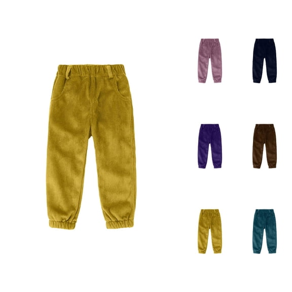 Boys Corduroy Winter Pants with Slim Fit Kids Joggers for Everyday Casual Outdoor Wear Durable Cold Weather Trousers Pants for Boys