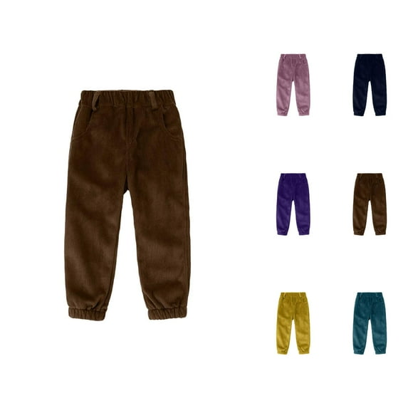 Boys Corduroy Winter Pants with Slim Fit Kids Joggers for Everyday Casual Outdoor Wear Durable Cold Weather Trousers Pants for Boys
