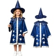 thumbnail image 1 of Boys' Long Sleeve Robe Hats Set Witch Girls Dress up Clothes Kid Halloween XL, 1 of 6