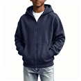 thumbnail image 1 of Boys Cotton Hoodie with Pockets Long Sleeve Casual Loose Fit Zip Up Kids Sweatshirt Jacket Navy 6, 1 of 8