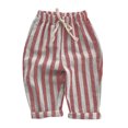 thumbnail image 1 of Boys' Cotton Linen Harem Bloomers Pants for Baby Toddler Striped Bloomer Elastic Basic Harem Pants Joggers for 0-5 Years, 1 of 4