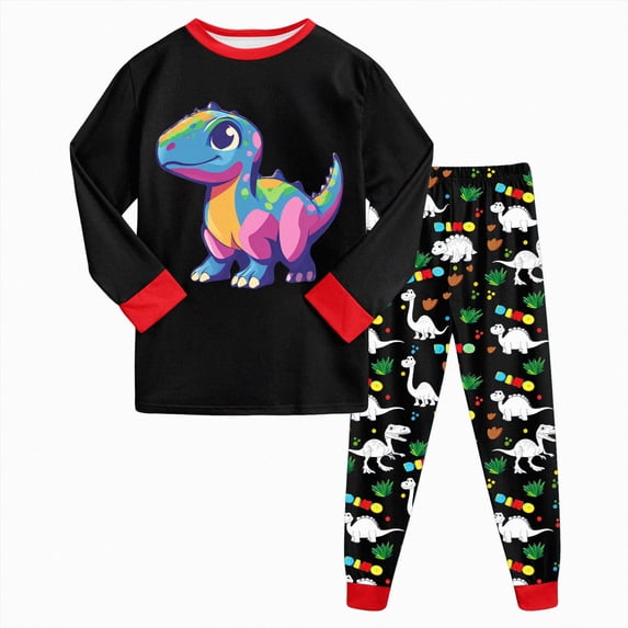 Boys Cotton Long Sleeve Top And Pants Pajama Set,Soft 6-12 Months 12-24 Months 2t 3t 4t 5t 6t 7t 8t 9t Children(Red,4-5 Years)
