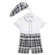 Boys Cotton Shirt, Madras Short & Cap Set - Baby