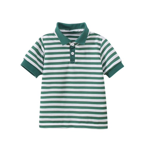 Boys Cotton Shirts Summer Casual Stripe Shirts Children's Short Sleeve Shirts