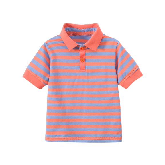 Boys Cotton Shirts Summer Casual Stripe Shirts Children's Short Sleeve Shirts
