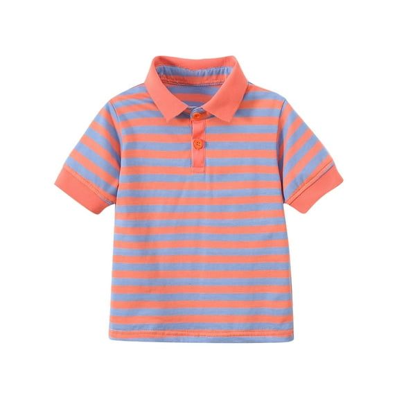 Boys Cotton Shirts Summer Casual Stripe Shirts Children's Short Sleeve Shirts