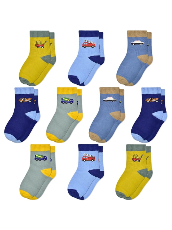 Boys Cotton Socks, 10 Pack Kids Athletic Socks Soft and Breathable for children 3-16 Years