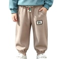 thumbnail image 1 of Boys Cotton Sweatpants Baggy Loose Casual Joggers Elastic Waist Drawstring Active with Pockets Kids School Uniform Trousers, 1 of 4
