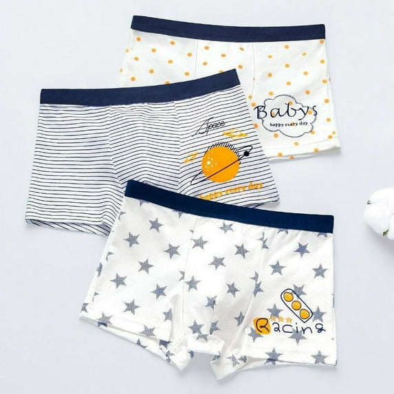 Boys Cotton Underwear Toddler Mid Large Boys Boxer Briefs For Kids Boys Prints Comfort Flex Waistband Underpants,3 Pack