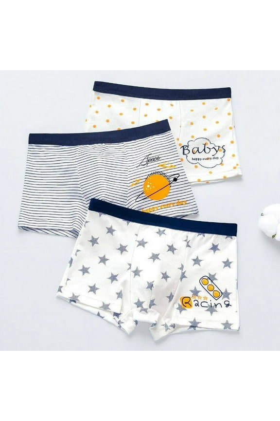 Boys Cotton Underwear Toddler Mid Large Boys Boxer Briefs For Kids Boys Prints Comfort Flex Waistband Underpants,3 Pack