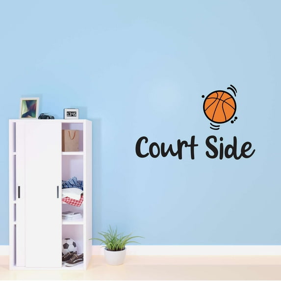 Boys Courtside Cute Sports Wall Decal Decoration Basketball Players Wall Decal for Boy's Room Lasts Years and Easily Removable - Size: 10 In(W) x 6 In(H)