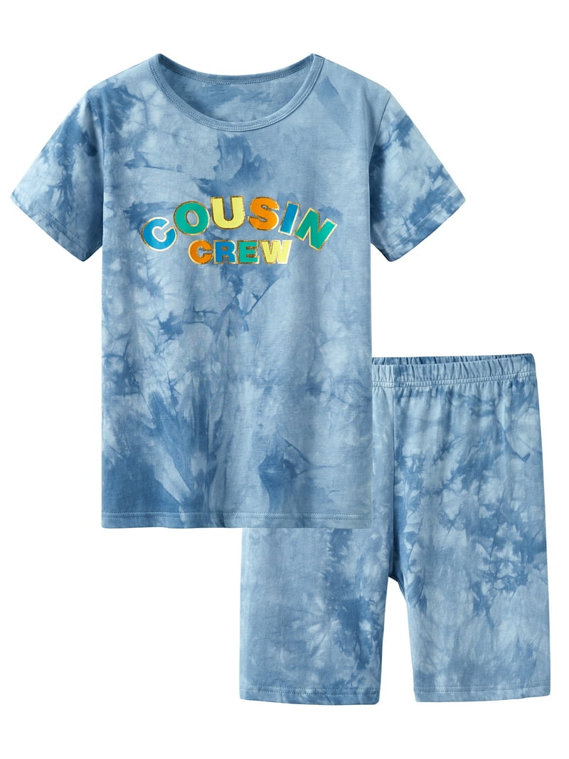 Boys Cousin Crew Pajamas Matching with Girls Cotton Tie Dye Short