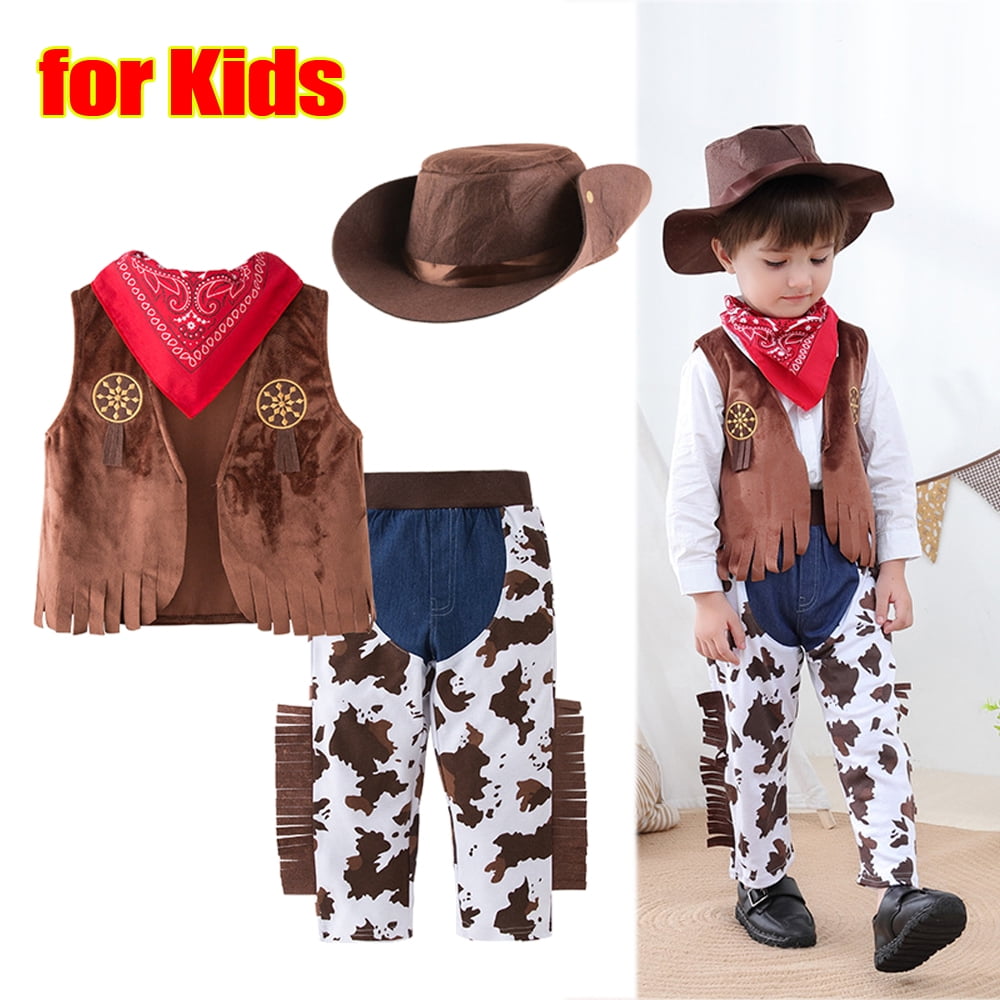 Boys Cowboy Costume Western Costume for Kids BCowboy Hat Vest Chaps