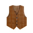 thumbnail image 1 of Boys Cowboy Western Vest Slim Fit Vintage Casual Waistcoat with Pockets Boys' Plaid Formal Suit Vest Kids Checkered Waistcoat, 1 of 4
