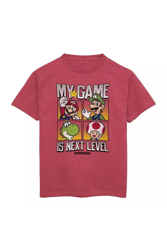 Boys Crew Neck Super Mario Short Sleeve Graphic T-Shirt