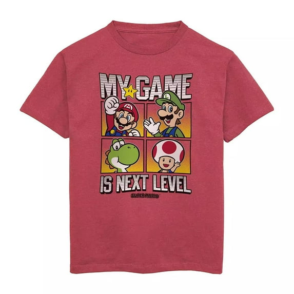Boys Crew Neck Super Mario Short Sleeve Graphic T-Shirt