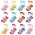 thumbnail image 1 of Boys Crew Socks Novelty Plaid Kids Multiple Colour Elastic Mid Cut Toddler Socks Fashion Casual Breathable Boy Sport Socks 12 Pairs for 2-14 Years Children, 1 of 6