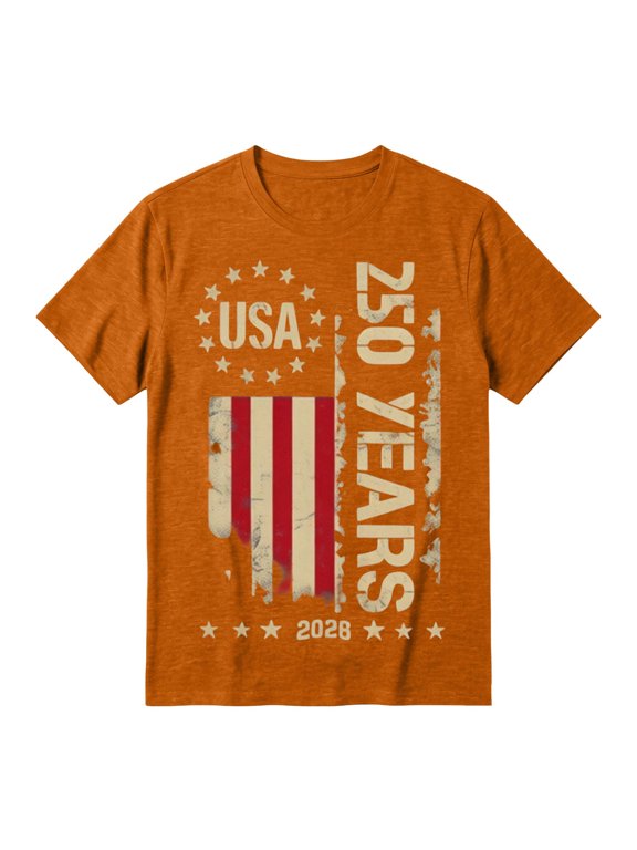 Boys Crewneck Pullover Tops 250 Anniversary USA Short Sleeve America Casual T-Shirts