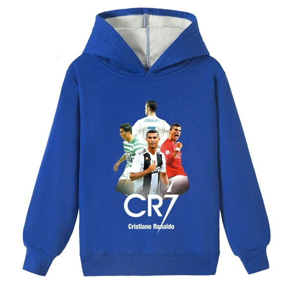 Boys Cristiano Ronaldo Brushed Warm Snug Hooded Pullover Sweatshirt Winter Children's Tops