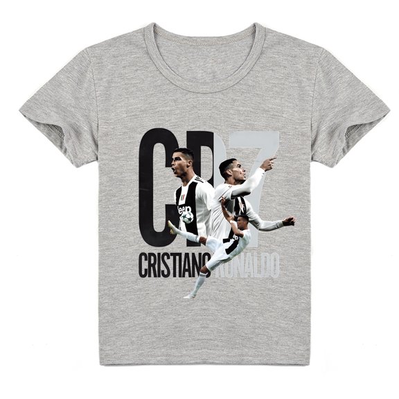 Boys Cristiano Ronaldo Cotton Short Sleeve T-shirt Kids Casual Summer Breathable Crew Neck T-shirt