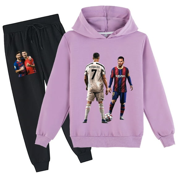Boys Cristiano Ronaldo Hooded Sweatshirt Children's Long Sleeve Pullover Graphic Hoodies Sweatpants Sets
