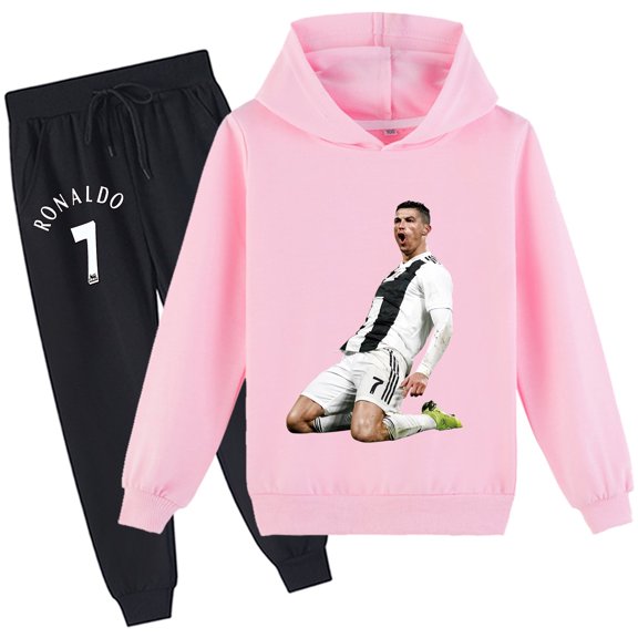 Boys Cristiano Ronaldo Hooded Sweatshirt Kids Pullover Sweatshirt Sweatpants Sweatsuit for Children's