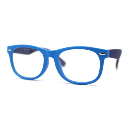 Boys Crushproof Flexible Rubber Horn Rim Blue Light Filter Computer Glasses Blue Navy