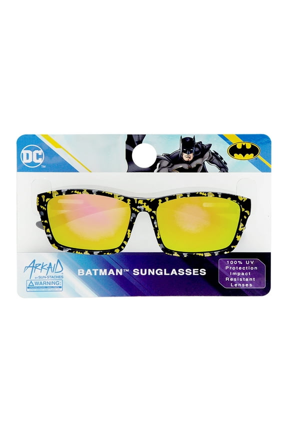 Boys DC Comics Batman Camouflage Black and Yellow Sports Wrap Kids Sunglasses