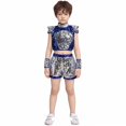 thumbnail image 1 of Boys Dance Sparkly Dance Sleeveless Top and Pants Set Dance Clothes Stage Performance Outerwear 7-8 Years, 1 of 4