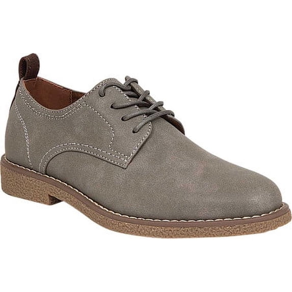Boys' Deer Stags Zander Plain Toe Oxford Grey Faux Leather 6 M