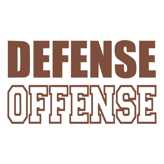 Boys Defense Offense Active Sports Wall Decal Decoration Sports Wall Quote Lettering Decal Sticker Lasts Years and Easily Removable - Size: 20 In(W) x 12 In(H)