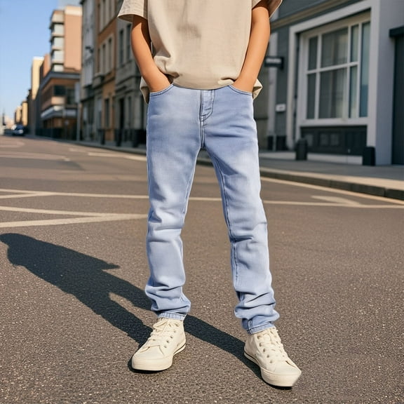 Boys Denim Jeans Boy's Skinny Fit Blue Jeans for Boys Fall Clothes Kids Boys Clothing Size 5-6 Years