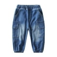 thumbnail image 1 of Boys Denim Pants Baggy Cargo Pants Elastic Waist Straight with Pocket Loose Fit Jogger 7-8 Years Boy Clothes Boys Fashion, 1 of 9