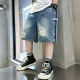 thumbnail image 1 of Boys Denim Shorts Relaxed Fit Loose Denim Shorts with Pocket Boys Summer Clothes Boys Jeans Size 11-12 Years, 1 of 5
