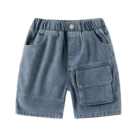 Boys Denim Shorts Casual Wide Leg Cargo Jean Shorts Boys' Fashion Kids Boys Shorts Size 4-5 Years Cute&nbsp;Boy&nbsp;Clothing