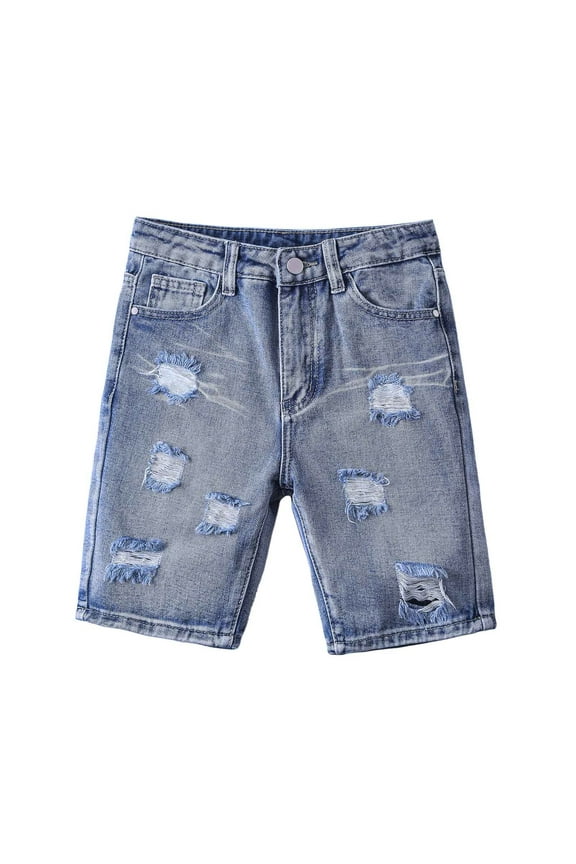 Boys Denim Shorts,Fashion Wide Leg Cargo Jean Shorts Boys Fashion Kids Boys Jeans Size 6-7 Years