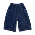 thumbnail image 1 of Boys Jean Shorts Relaxed Fit Loose Elastic Waist Denim Shorts with Pocket Boys' Fashion Toddler Shorts for Boys 4-5 Years, 1 of 9