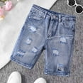 thumbnail image 1 of Boys Denim Shorts,Relaxed Fit Half Pants Summer Trousers Short Boys' Fashion Kids Boys Shorts Size 6-7 Years, 1 of 7