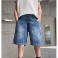 thumbnail image 1 of Boys Jean Shorts Slim Fit Elastic Waist Summer Trousers Short Boys Summer Clothes Toddler Boys Clothes 3-4 Years, 1 of 9