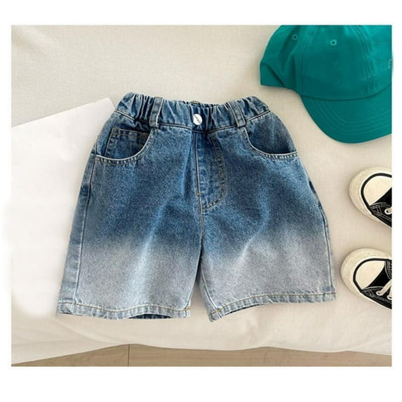 Boys Denim Shorts Relaxed Fit Loose Elastic Waist Pocket Jean Shorts Boys' Fashion Kids 4-5 Years Boy Clothes Cute Boy Clothing