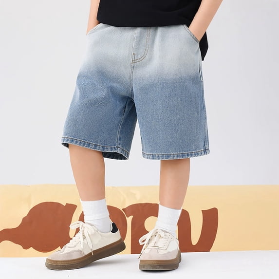 Boys Denim Shorts Size 11-12 Years Blue Lightweight Stretch Fashion ...