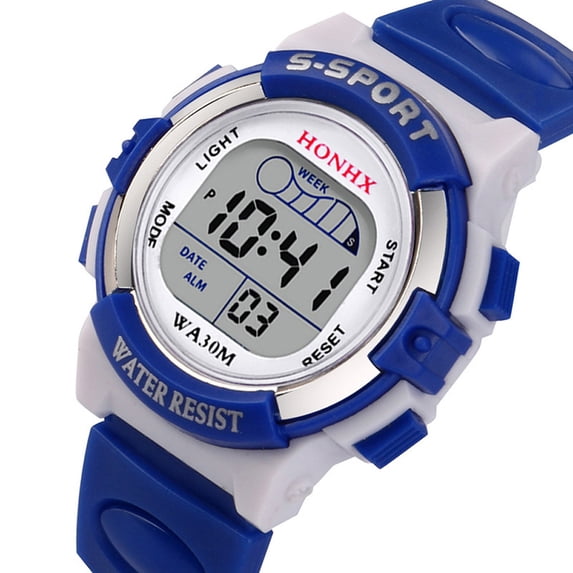 Boys Digital LED Sports Watch, Kids Alarm Date Quartz Wristwatch, Luminous Stopwatch Watch for Boys Girls Blue