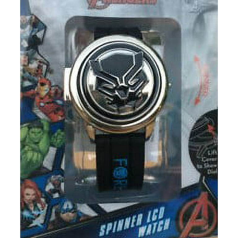 Boys Digital Watch Black Panther Spinner Flip Face Marvel Avengers Kids Wrist Watch